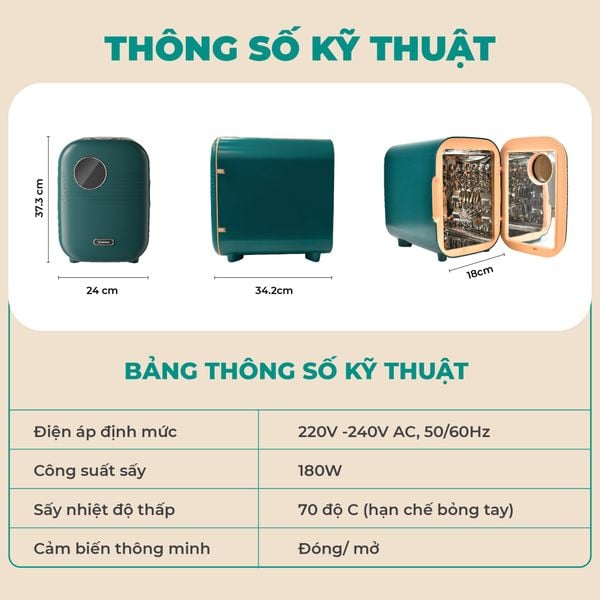 Tủ tiệt trùng UV & sấy khô GCUD03GR