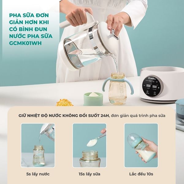 Bình đun nước pha sữa GCMK01WH
