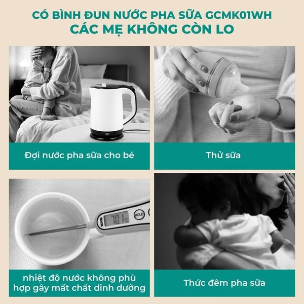 Bình đun nước pha sữa GCMK01WH
