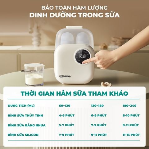 Máy hâm sữa đôi đa năng GCDW02BL