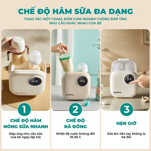 Máy hâm sữa đôi đa năng GCDW02BL