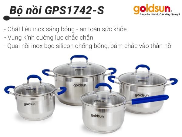 Bộ nồi inox goldsun GPS1742-S