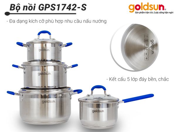 Bộ nồi inox goldsun GPS1742-S
