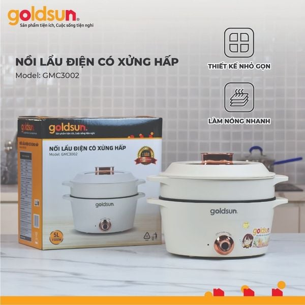 Nồi lẩu hấp đa năng Goldsun GMC3002