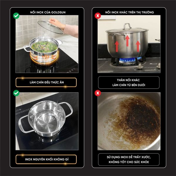 Nồi lẻ inox 5 đáy GPS1725