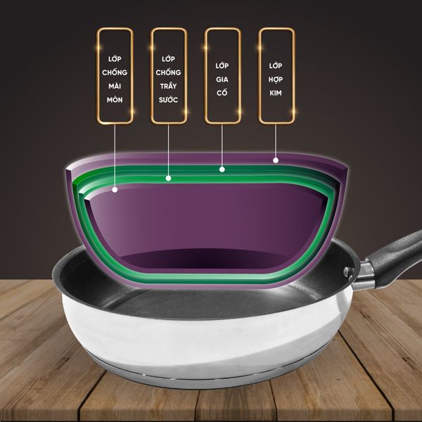 Chảo inox goldsun GPA1400-IH