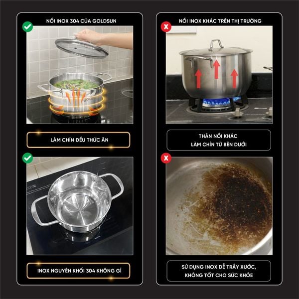 Nồi lẻ inox 304 5 đáy GPS1735