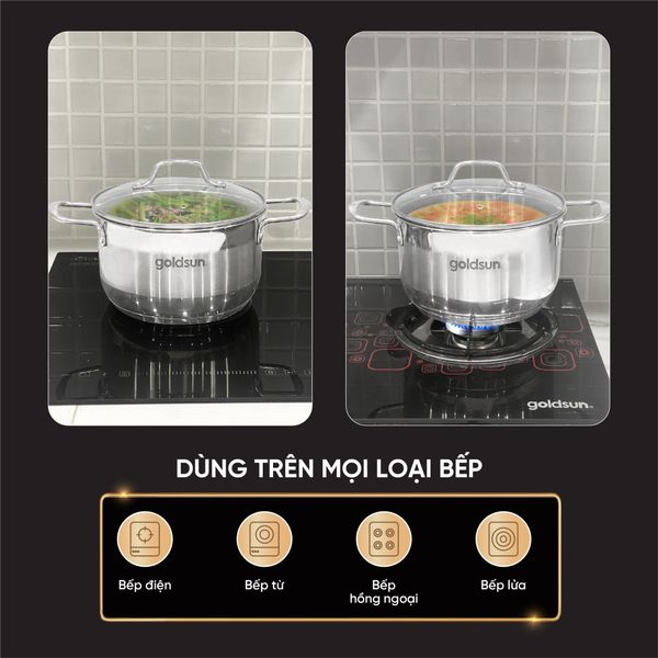 Nồi lẻ inox 304 5 đáy GPS1735