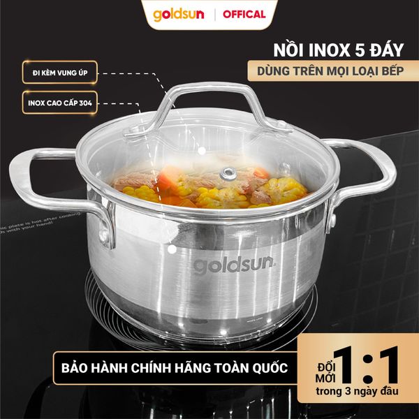 Nồi lẻ inox 304 5 đáy GPS1735