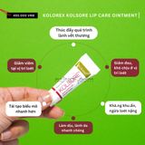  Kem trị chàm môi, herpes môi Kolorex Kolsore Lip Care Ointment 3g (0.1 oz) / 5g (0.17 oz) 