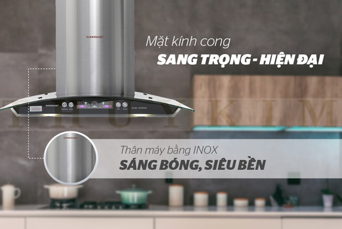 Máy hút mùi kính cong SUNHOUSE SHB6626