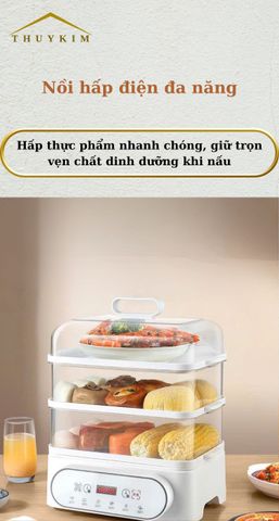 Nồi hấp điện đa năng 3 tầng