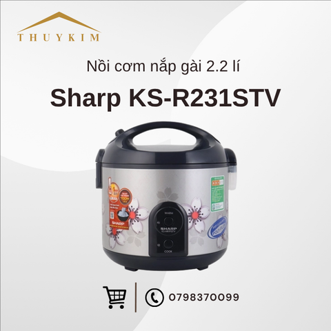 Nồi cơm nắp gài Sharp 2.2 lít KS-R231STV