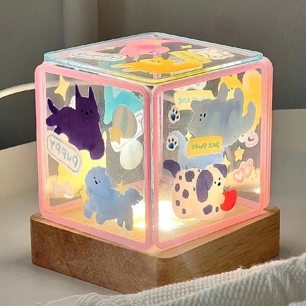 Đèn ngủ hoạt hình đế gỗ