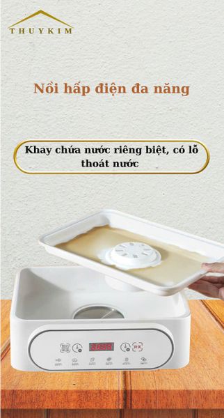 Nồi hấp điện đa năng 3 tầng