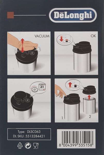 Hộp đựng cà phê hút chân không 1.5L Delonghi DLSC071