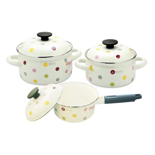 Nồi thép tráng men Nhật Fujihoro EDVC-18W 18cm /2.5L