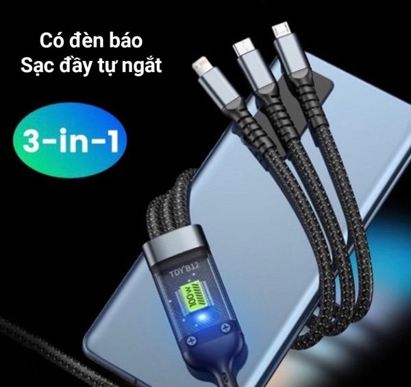Dây cáp sạc 100W 3in1