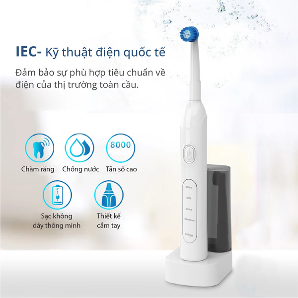 Bàn Chải Điện Đầu Xoay Tròn Kachi MK361