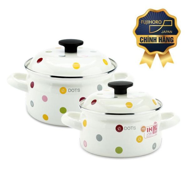 Nồi thép tráng men Nhật Fujihoro EDVC-20W 20cm /2.8L