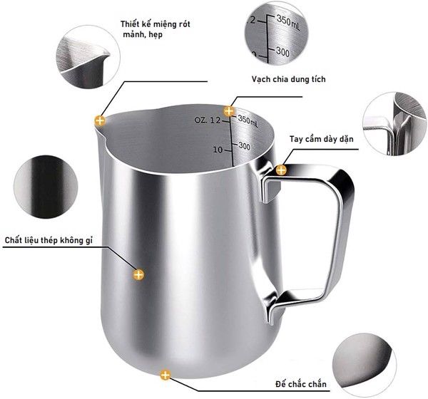 Ca đánh sữa chuyên nghiệp 350ml