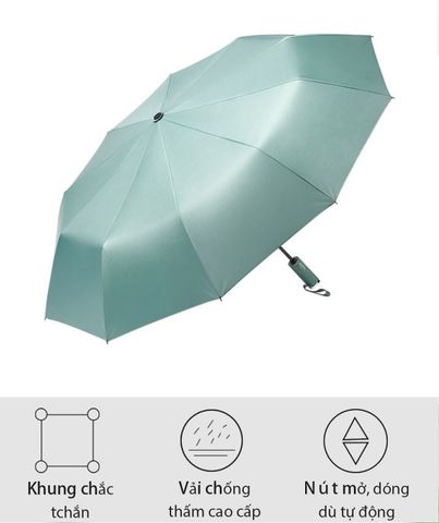 Dù tự động 10 nan cứng cáp, chống tia UV