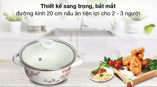 Bộ 3 nồi thép Nippon tráng men Fujihoro SKW-332G - đào tím nắp kính
