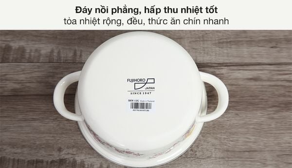 Bộ 3 nồi thép Nippon tráng men Fujihoro SKW-332G - đào tím nắp kính