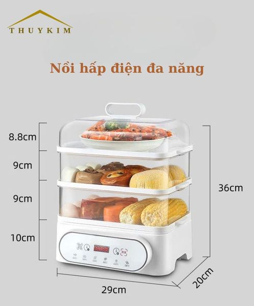 Nồi hấp điện đa năng 3 tầng