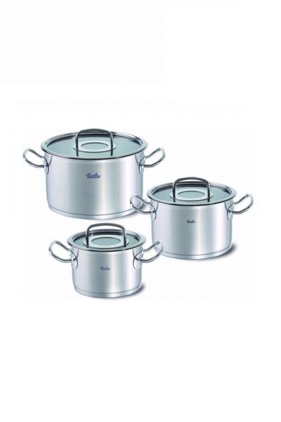 Bộ nồi inox cao cấp Fissler Original Pro 3 món (nắp kính)