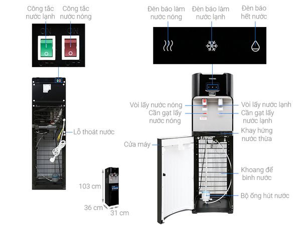 MÁY NƯỚC NÓNG LẠNH TOSHIBA RWF-W1830BV