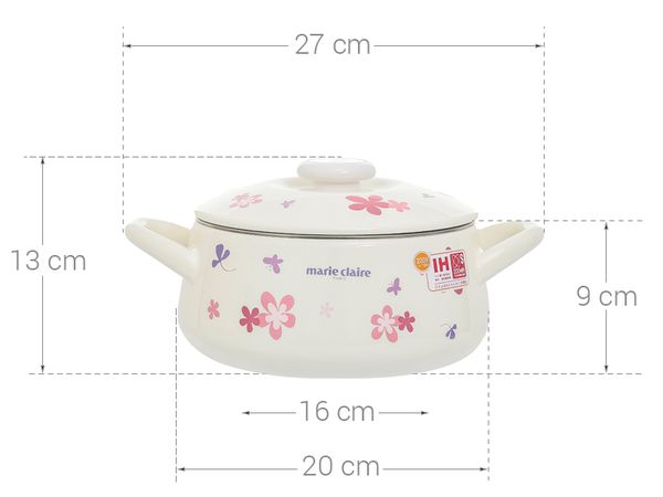 Nồi thép Nippon tráng men 20 cm Fujihoro MCPV-20W