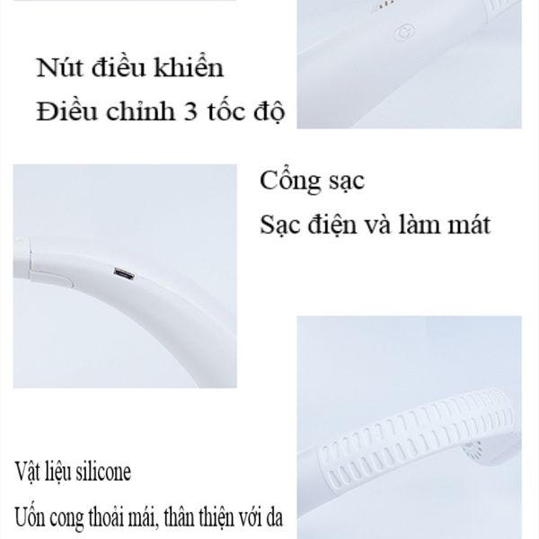 Quạt đeo cổ không cánh sạc USB