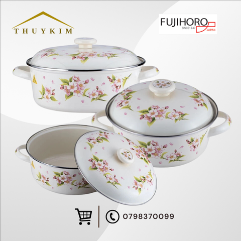 Bộ 3 nồi tráng men Fujihoro SYM-332G