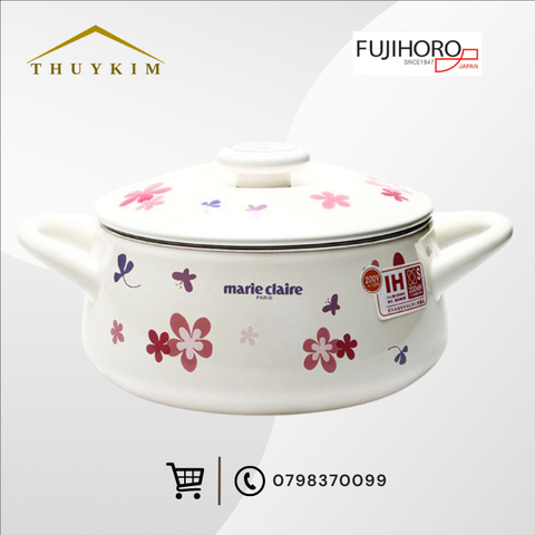 Nồi thép Nippon tráng men 20 cm Fujihoro MCPV-20W