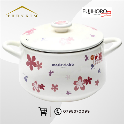 Nồi thép Nippon tráng men 22 cm Fujihoro MCPV-22DW