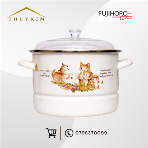 Nồi Hấp Thép Tráng Men Cao Cấp Nhật Bản Fujihoro KIT-24SM