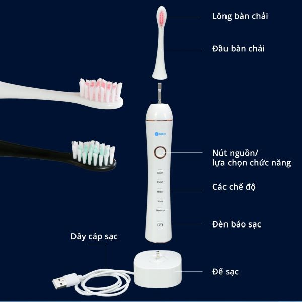 Bàn Chải Điện sóng âm Kachi Sonic MK309