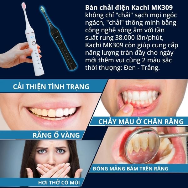 Bàn Chải Điện sóng âm Kachi Sonic MK309