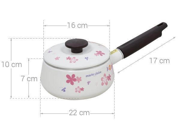Nồi thép tráng men đáy từ 16 cm Fujihoro MCPV-16S