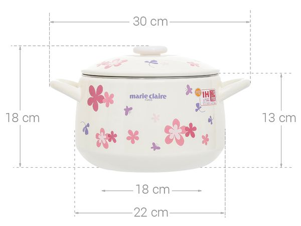 Nồi thép Nippon tráng men 22 cm Fujihoro MCPV-22DW