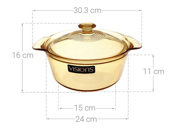 Nồi thủy tinh 24cm Visions VSF-28/CL1 (2.8 lít)