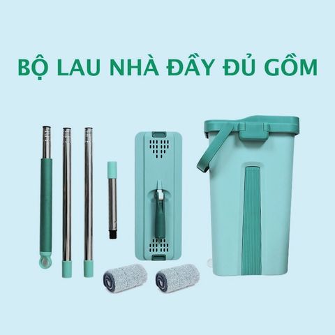 Bộ cây lau nhà đa năng kèm thùng vắt 2 ngăn