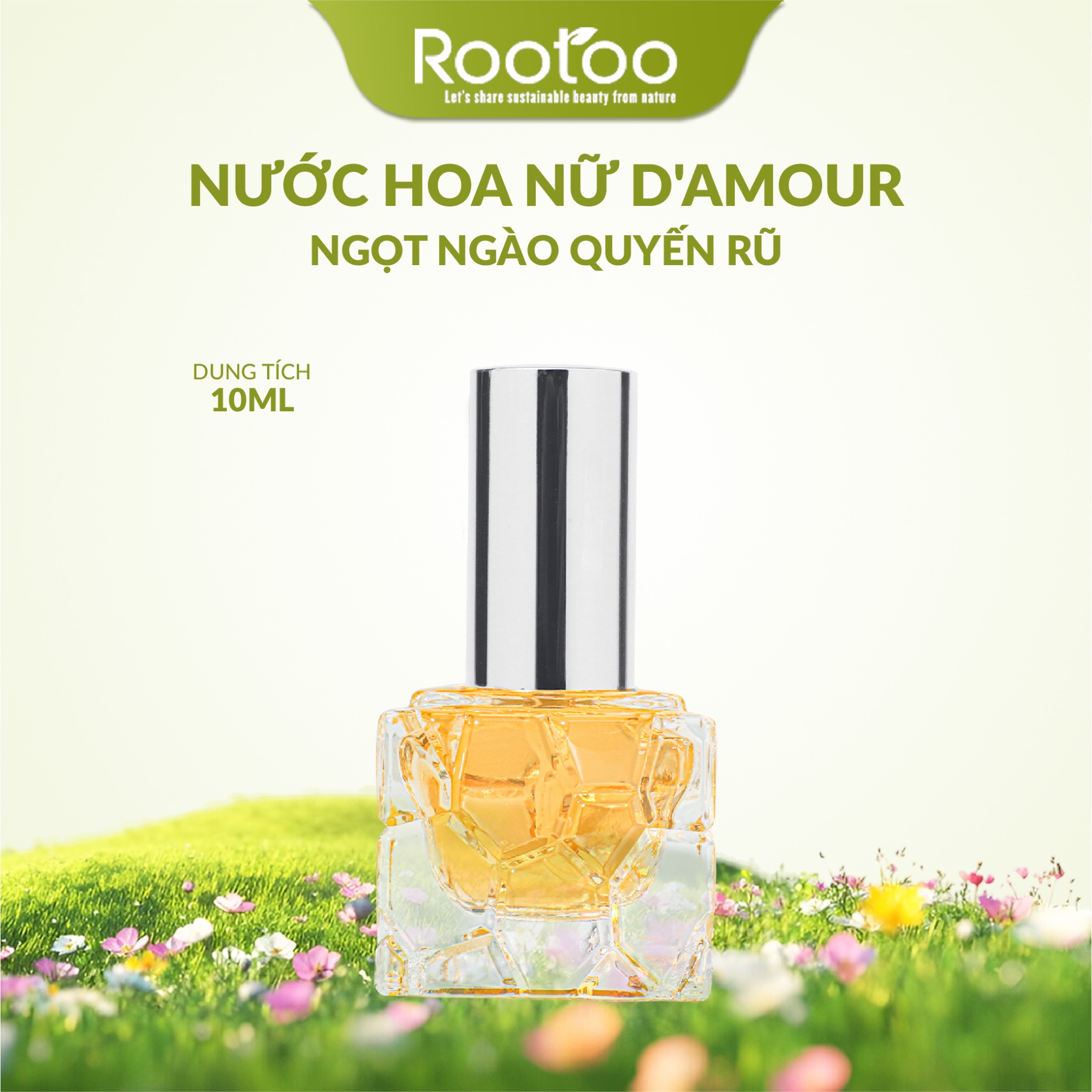 Nước Hoa D'Amour Cho Nữ Sang Trọng, Thơm Lâu, Mùi Hương Ngọt Ngào Quyến Rũ ROOTOO 9ml