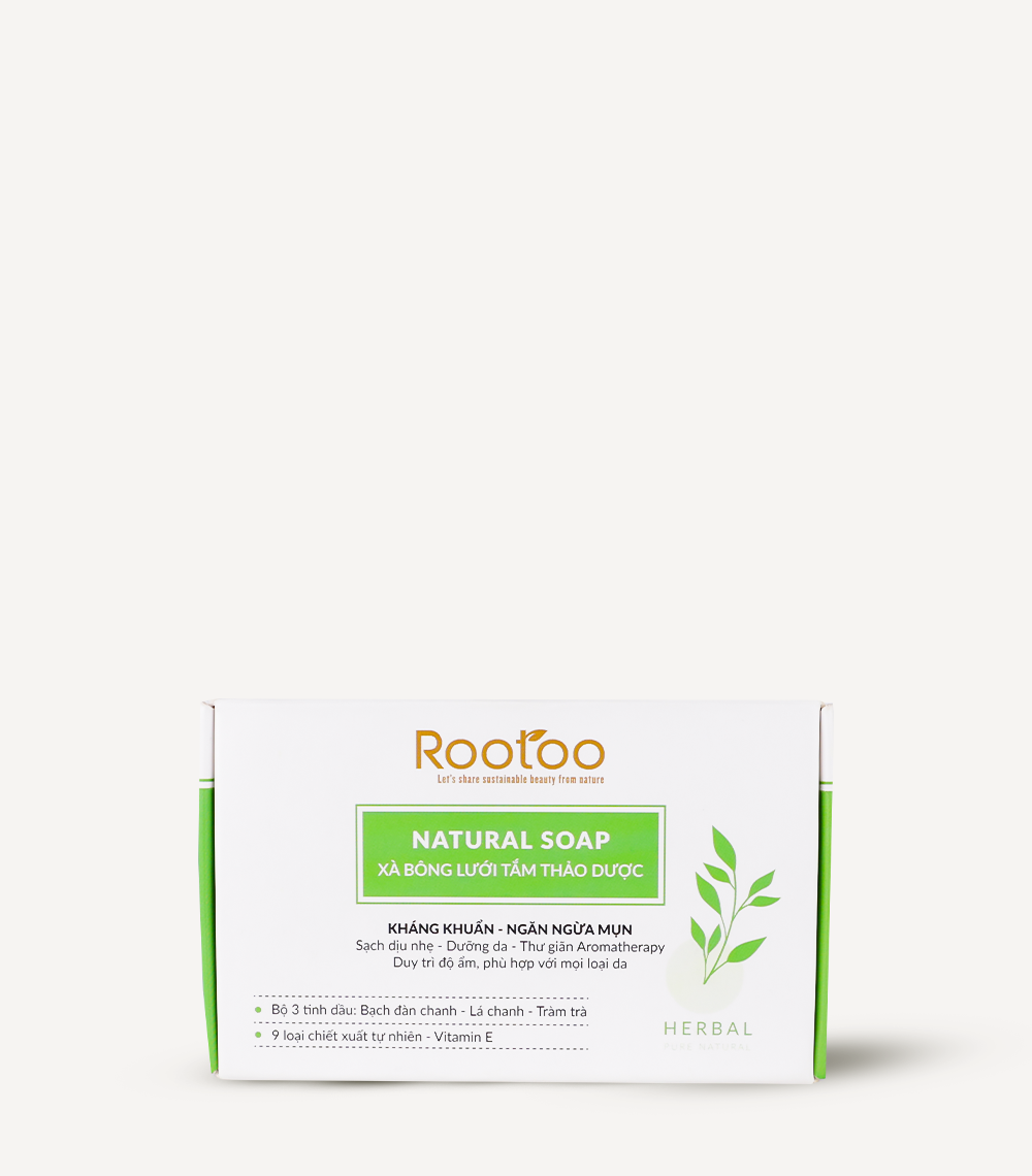 Xà bông lưới tắm thảo dược ngừa mụn - Anti-acne natural soap 150g