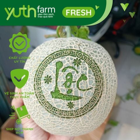  Dưa lưới khắc chữ (Mã tết) [Giao trong TP. Hồ Chí Minh; Trừ Cần Giờ, Hóc Môn, Củ Chi] 