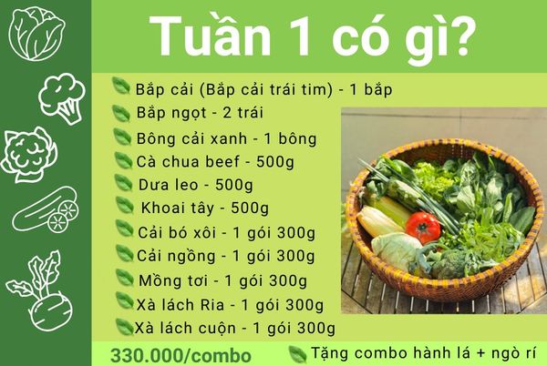 Combo rau củ số 1 – Yuth Farm & Foods