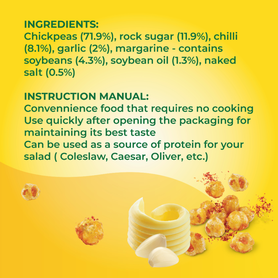  Snack đậu gà vị bơ tỏi 