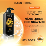 Dầu gội ELONX HEYBOSS 3 trong 1 cho nam - hương nước hoa - sữa tắm gội (sáng - 680gr) - Thùng 20 chai 
