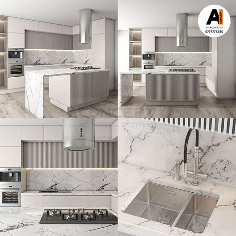 Tủ bếp A423 chữ L